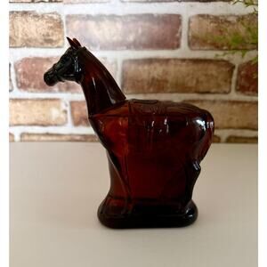 Vintage Avon Wild Country Horse Decanter – 1970s Amber Glass Aftershave Bottle